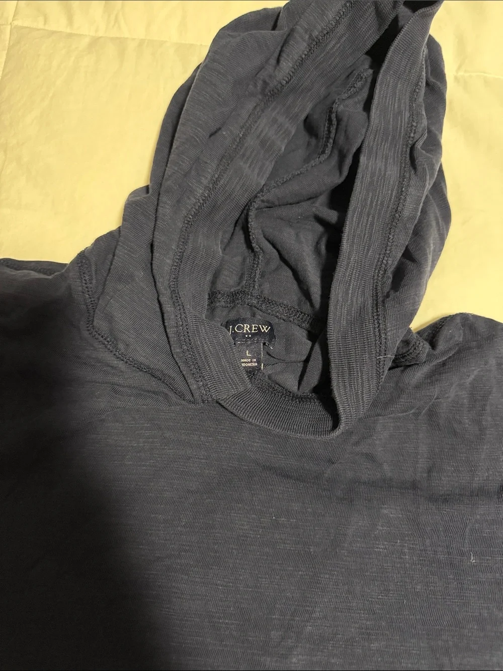 J. Crew Navy Blue Pullover Hooded Long-Sleeve Shirt